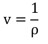 Fórmula que relaciona a densidade com o volume específico