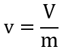 Fórmula para calcula o volume específico
